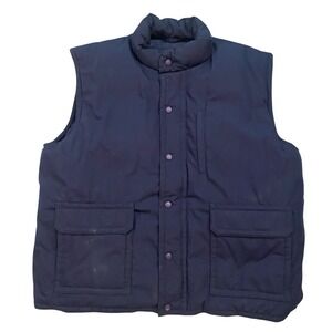 Men's Orvis Navy Blue Men's XXL Vest‎ Quilted Sleeveless Button Front